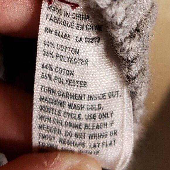 American Eagle Women's Vintage Boyfriend Fit Grey Maroon Striped Sweater… - Picture 5 of 5